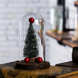 Новогодняя елка с LED подсветкой и шарами в колбе USB "Елка в колбе" со светящейся светодиодной гирляндой Christmas Light