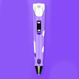 3D ручка для рисования с экраном 3д Ручка Pen3 с LCD дисплеем Розовая + трафарет (цвет на выбор)