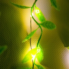 Cветодиодная гирлянда на окно Xmas 200Led 3м листья плакучей ивы на медной проволоке
