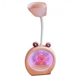 LED ночник аккумуляторный розовый, желтый, зеленый (внутри мишка)