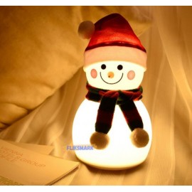 Настольный светильник Детский силиконовый светодиодный ночник 7-цветов свечения “Снеговик”