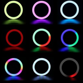 Кольцевая светодиодная цветная LED лампа RGB MJ36 см