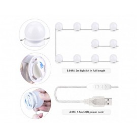 LED лампочки для гримерного зеркала 3 режима VANITY MIRROR LIGHTS 10 шт , питание от USB