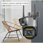 Камера IP-камера беспроводная Wi-Fi V380 Pro, с двойным объективом Smart Camera 360 наружная