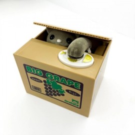 Интерактивная детская копилка сейф Кот воришка в коробке 12х9х10 см