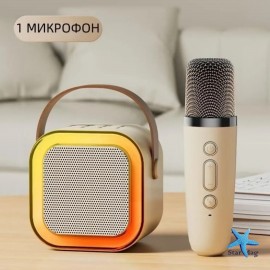 Портативный беспроводной аудио микрофон караоке детский + колонка К 12