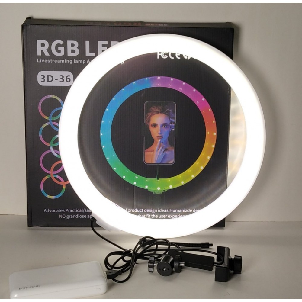 Кольцевая светодиодная Led Лампа 3D 3Д (RGB) MJ30, 33, 36 см