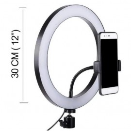 Селфи LED кольцо с держателем для телефона, кольцевая светодиодная лампа от USB Кольцевой свет Ring Light 30 см