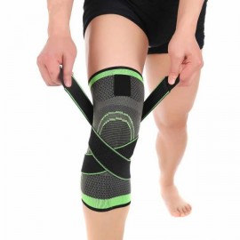 Наколенник бандаж коленного сустава Компрессионный фиксатор на колено Knee Support Чёрно-зелёный