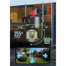 Камера IP-камера беспроводная Wi-Fi V380 Pro, с двойным объективом Smart Camera 360 наружная