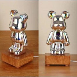 3D ночник Bearbrick Мишка с эффектом Фейерверк стеклянный RGB 8 цветов Проекционный светильник мишка GS-7911  Размер 100*200