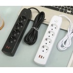 Сетевой фильтр Power Socket Q603 на 4 розетки + 2USB + 1Type-C шнур 2м