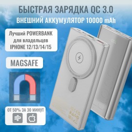 Power bank Hoco Q22 Taurus 22.5W+PD20W 10000mAh повербанк Magnetic беспроводная зарядка