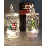 Светильник-ночник Хрустальная Свеча с новогодними фигурками, 14см от батареек 3шт AG13