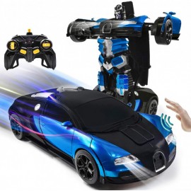 Машинка робот трансформер на радиоуправлении с пультом и встроенным аккумулятором Автобот Bugatti Robot Car
