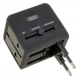 Универсальное зарядное устройство XO WL01 (UK/EU/US) черный