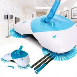 Электровеник пылесос Hurricane Spin broom для уборки вращающийся синий