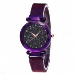 Роскошные Женские часы Starry Sky Watch на магнитной застёжке  цвет фиолетовый