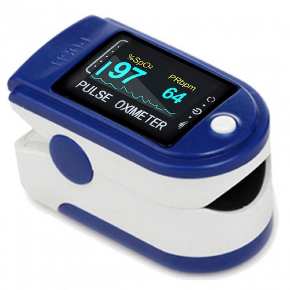 Пульсоксиметр на палец для измерения пульса и сатурации крови Pulse Oximeter LK 87 с батарейками