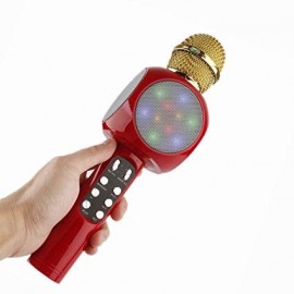 Микрофон диско караоке беспроводной с bluetooth динамиком детский светящийся Wster WS-1816 FM радио, цвет на выбор