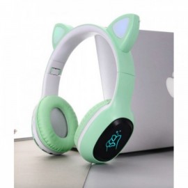 Беспроводные детские Bluetooth наушники с кошачьими ушками и цветной подсветкой CATear P58M LED