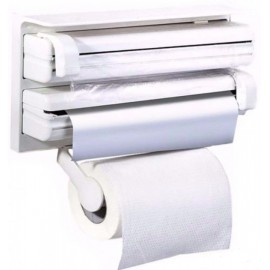 Кухонный диспенсер держатель для бумажных полотенец, фольги и пленки Органайзер Kitchen Roll Triple Paper Dispenser Белый