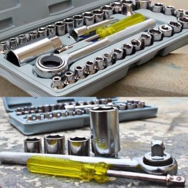 Набор инструментов 40 предметов в кейсе Трещотка AIWA 40 pcs Combination Socket Wrench Set