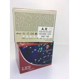 Гирлянда RD-9002 Штора 150LED 3mх1m, 15LEDX10 сосулек (контрол.220V) с хвост. заглуш. Цвет ламп-Белый