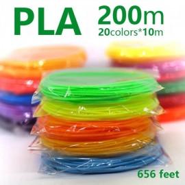 Набор PLA пластика 20 цветов по 10 метров для 3D ручек (запаковано в вакуум)