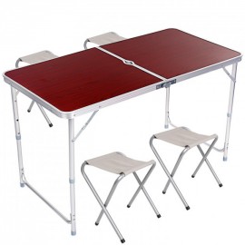 Столик раскладной для пикника, кемпинга туристический складной стол и 4 стула походный набор стол и стулья Folding Table, цвет на выбор