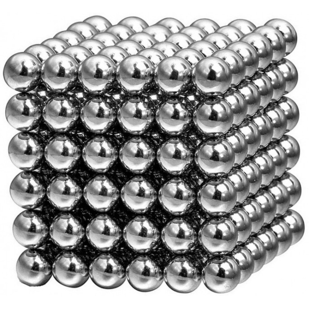 Магнитный конструктор Неокуб игрушка антистресс в боксе 216 магнитных шариков 5 мм Серебристый