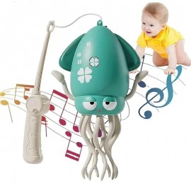Игрушка интерактивная музыкальная "Танцующий Кальмар /осьминог/"№ 158-21С + удочка