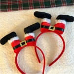 Новогодний ободок ушки Санта с сапожками