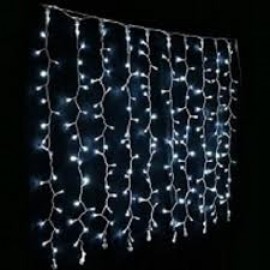 Гирлянда Штора  3*1,5м, 240 LED, прозрач.шнур с переходником, Цвет белый, теплый, микс