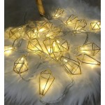 Гирлянда светодиодная Кристалл, 10 золотых металлических фигурок 6*5,5 см , 3м, Цвет теплый