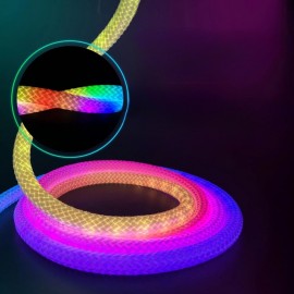 Лента Светодиодная Неоновая Чушуйчатая 5м RGB-1C, пульт и управление через Bluetooth, USB IP67