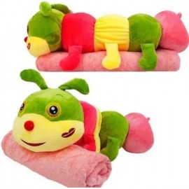 Игрушка-плед-подушка игрушка гусеница 3в1 Цвет зеленый, персик