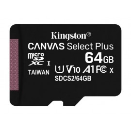 Карта памяти micro KINGSTON 64GB CANVAS SELECT PLUS SDCS2/64GBSP CLASS 10 A1 UHS-I 600X (без адаптера)