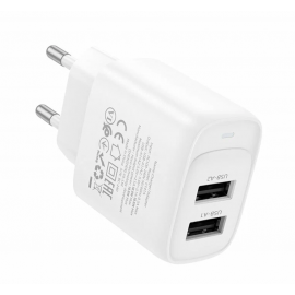 СЗУ Сетевое зарядное устройство Hoco C141A USB Smart dual-port charger(EU) 5V/2.1A